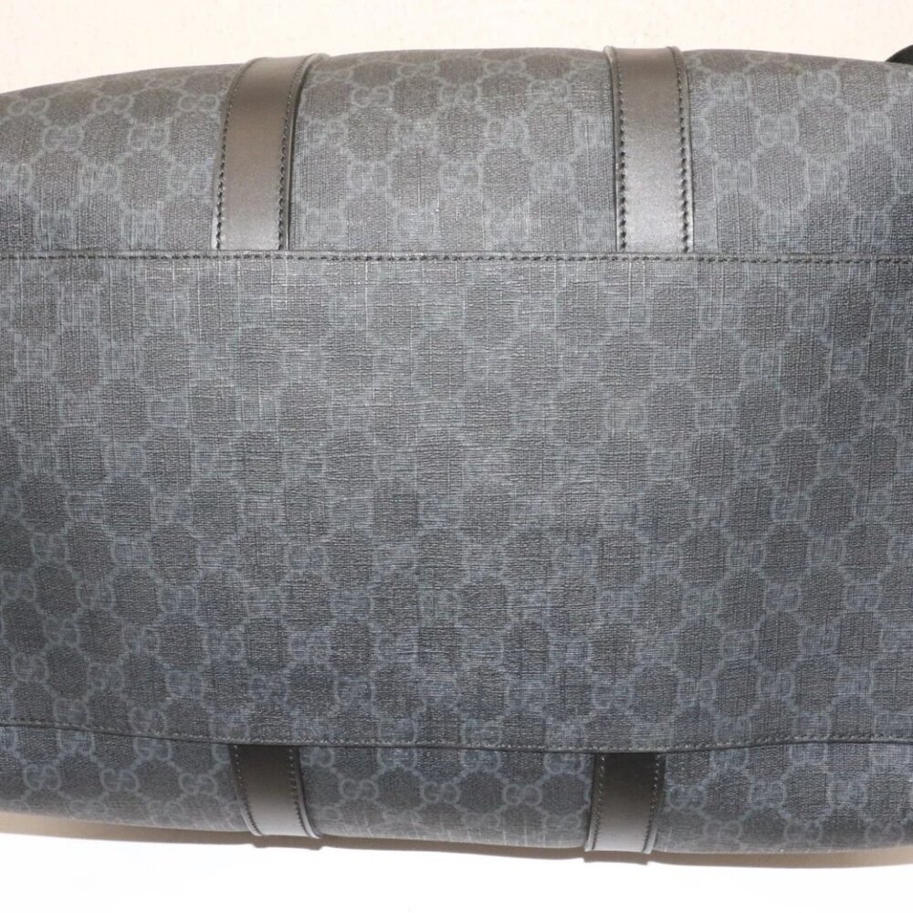 Gucci GG Supreme Monogram Medium Carry-On Duffle Bag - Black/Grey - Picture 14 of 16